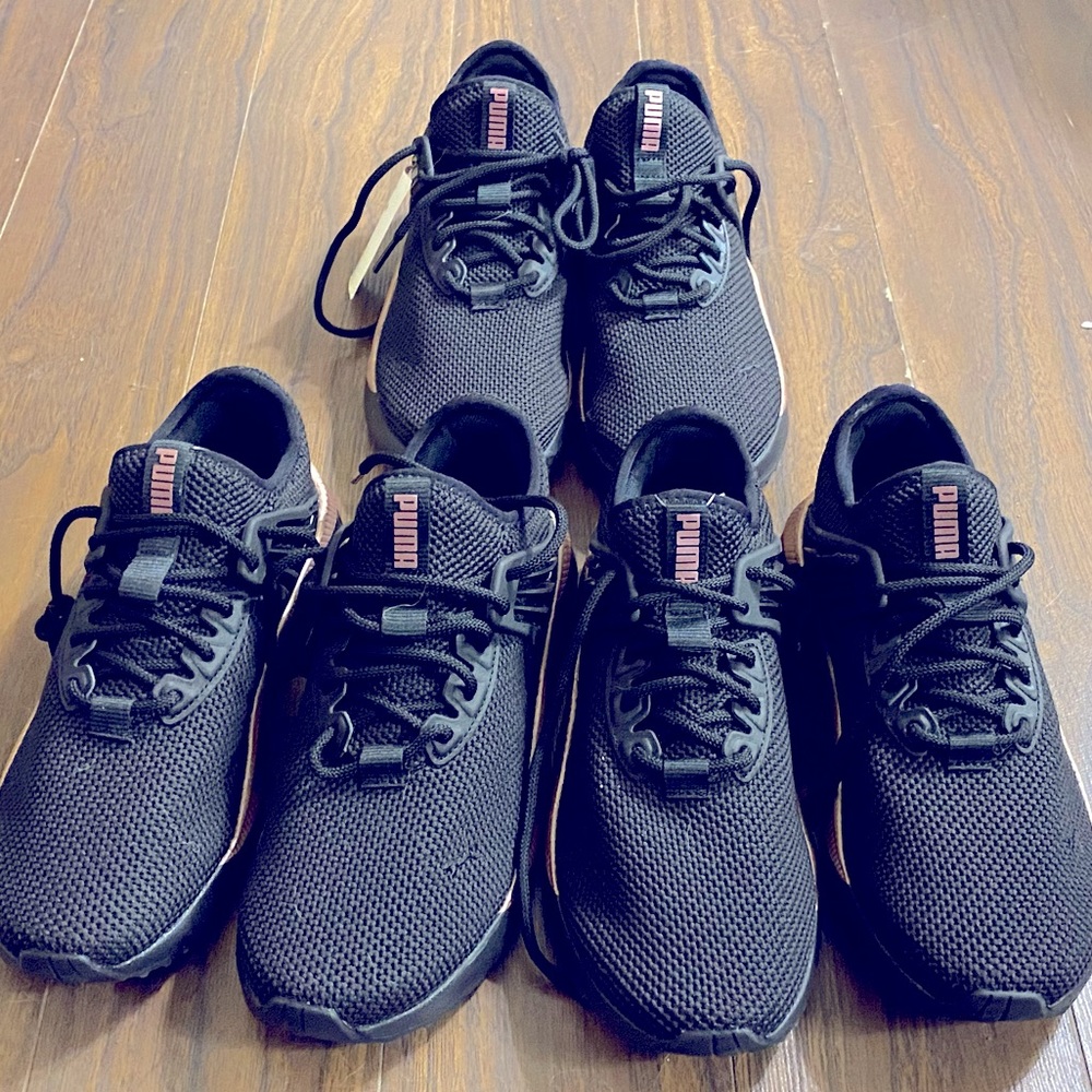 PUMA Womens Pacer Future Sneaker NEW w/o box in black/rose w/ softfoam insoles